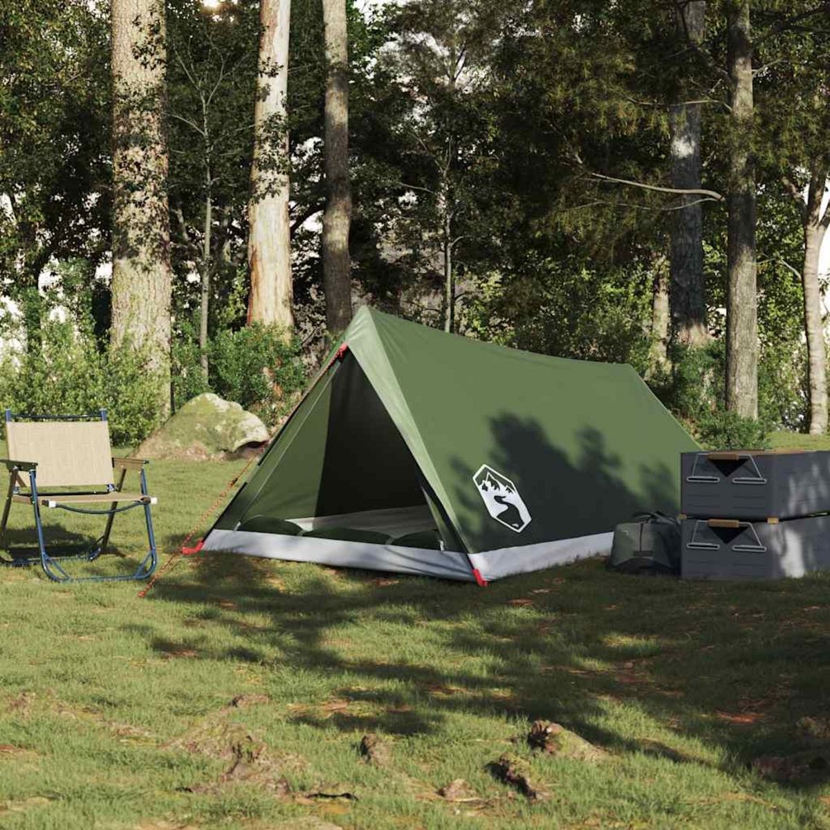 VIDAXL Tente de camping 2 personnes vert olive impermeable