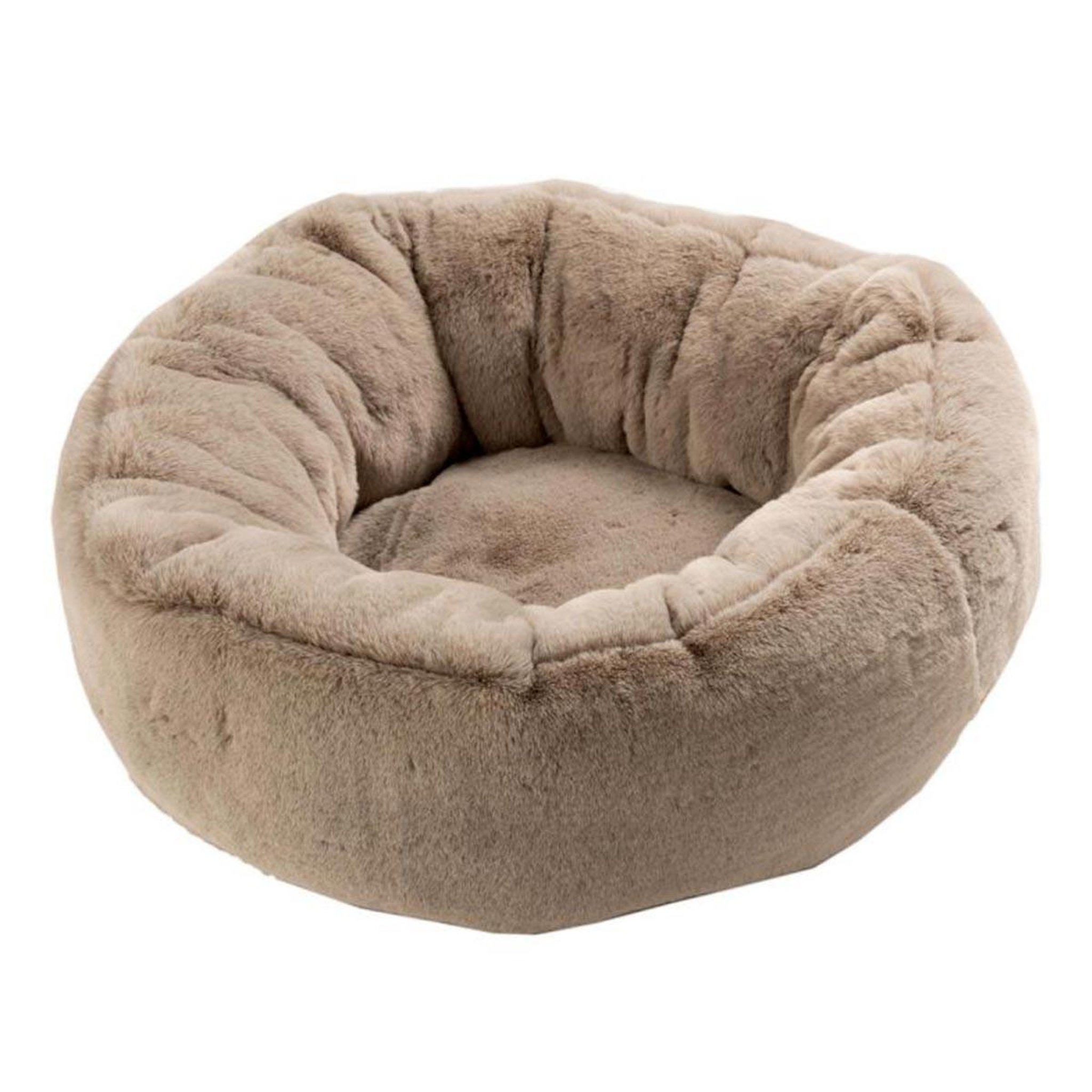 J-LINE Panier rond pour chat  polyester  55cm naturel
