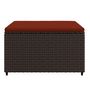 Voir la diapositive 4 : VIDAXL Repose-pieds de jardin coussins lot de 2 marron resine tressee