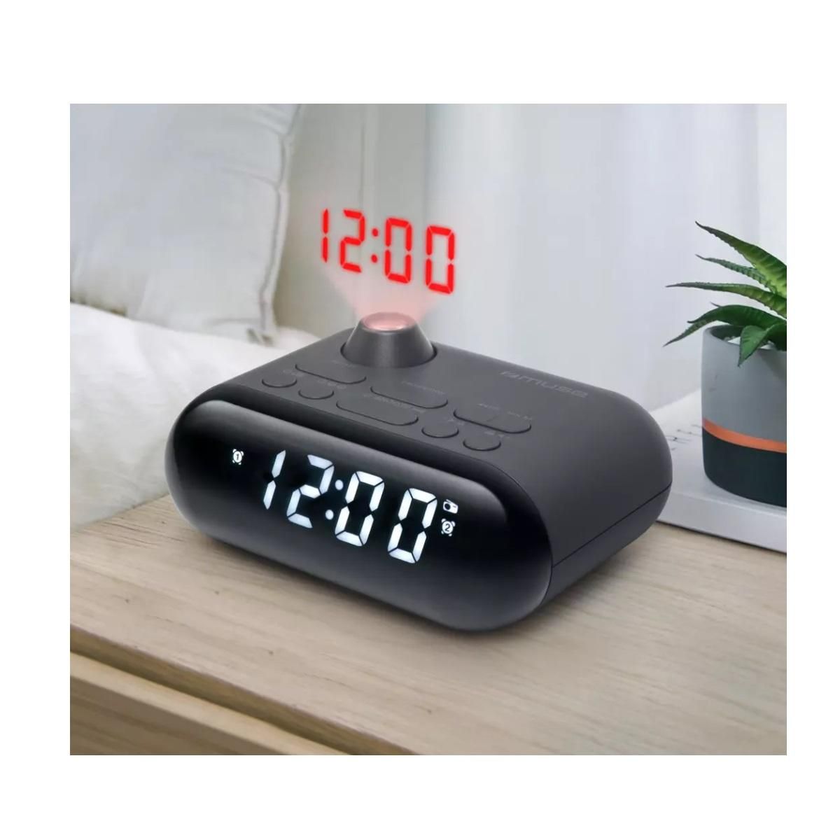 Muse Radio-réveil double alarme noir - M179P