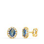Voir la diapositive 1 : L'ATELIER D'AZUR Boucles d'Oreilles Or 18 Carats 750 Jaune - Zirconiums Bleu Topaze