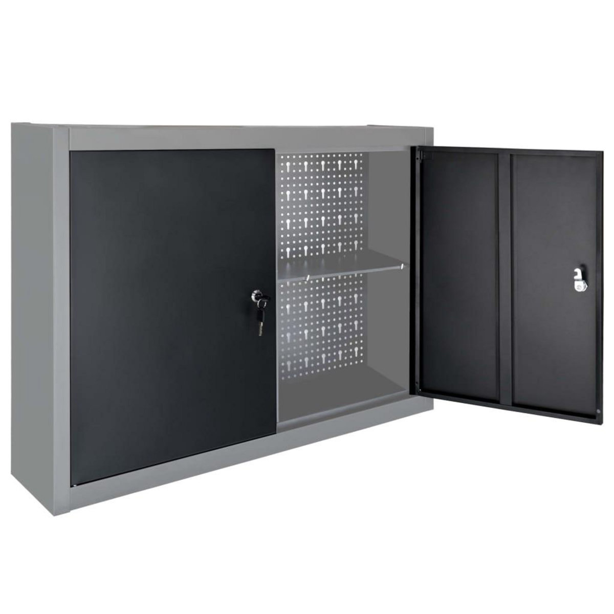 VIDAXL Armoire a outils murale Style Industriel Metal Gris et noir