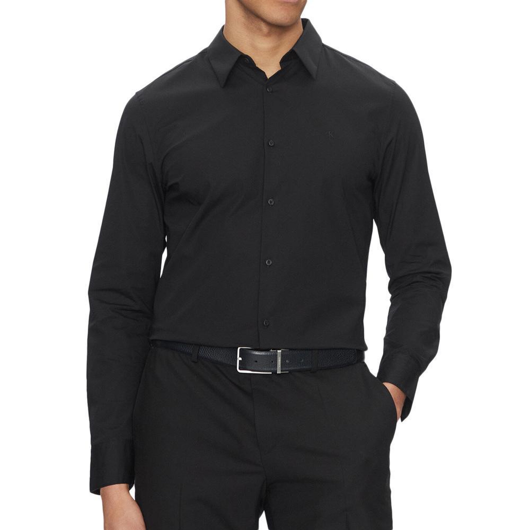 CALVIN KLEIN JEANS Chemise noire homme calvin klein jeans solid. Coloris disponibles : Noir