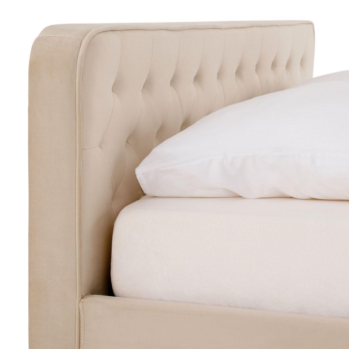 IDIMEX Lit double GLAMOUR, 140x190 cm, capitonné avec sommier, revêtement en velours