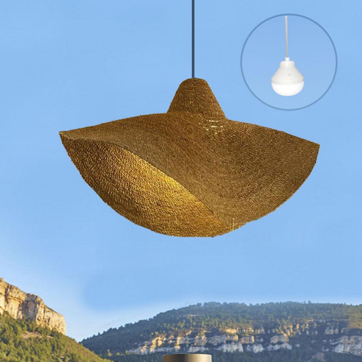 Lumisky Suspension d'extérieur nomade KLEIA Bois Herbe marine H93CM