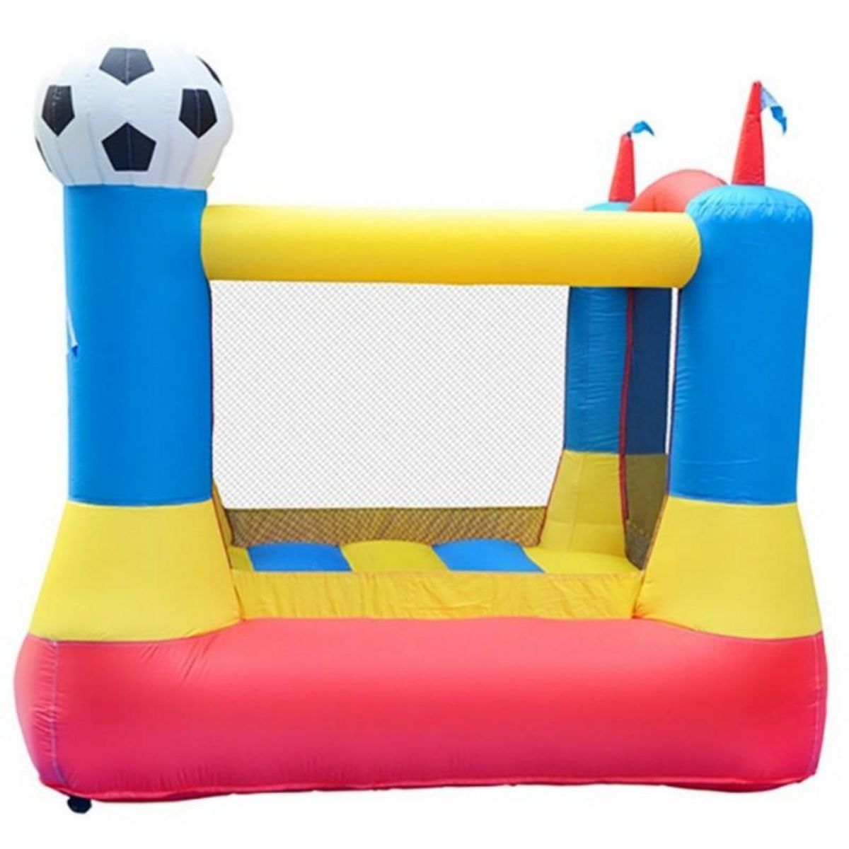 AIRMYFUN Château gonflable 2,25m : aire de jeux rebondissante - souffleur et sac de rangement inclus - Football Aréna Castle
