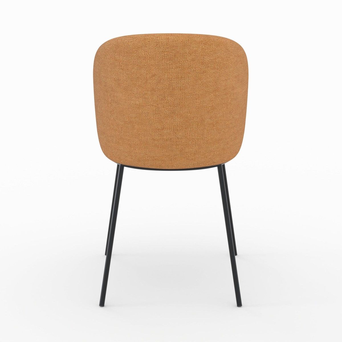 Rendez vous déco Lot de 2 chaises en tissu jaune moutarde, pieds métal noir-Bulle