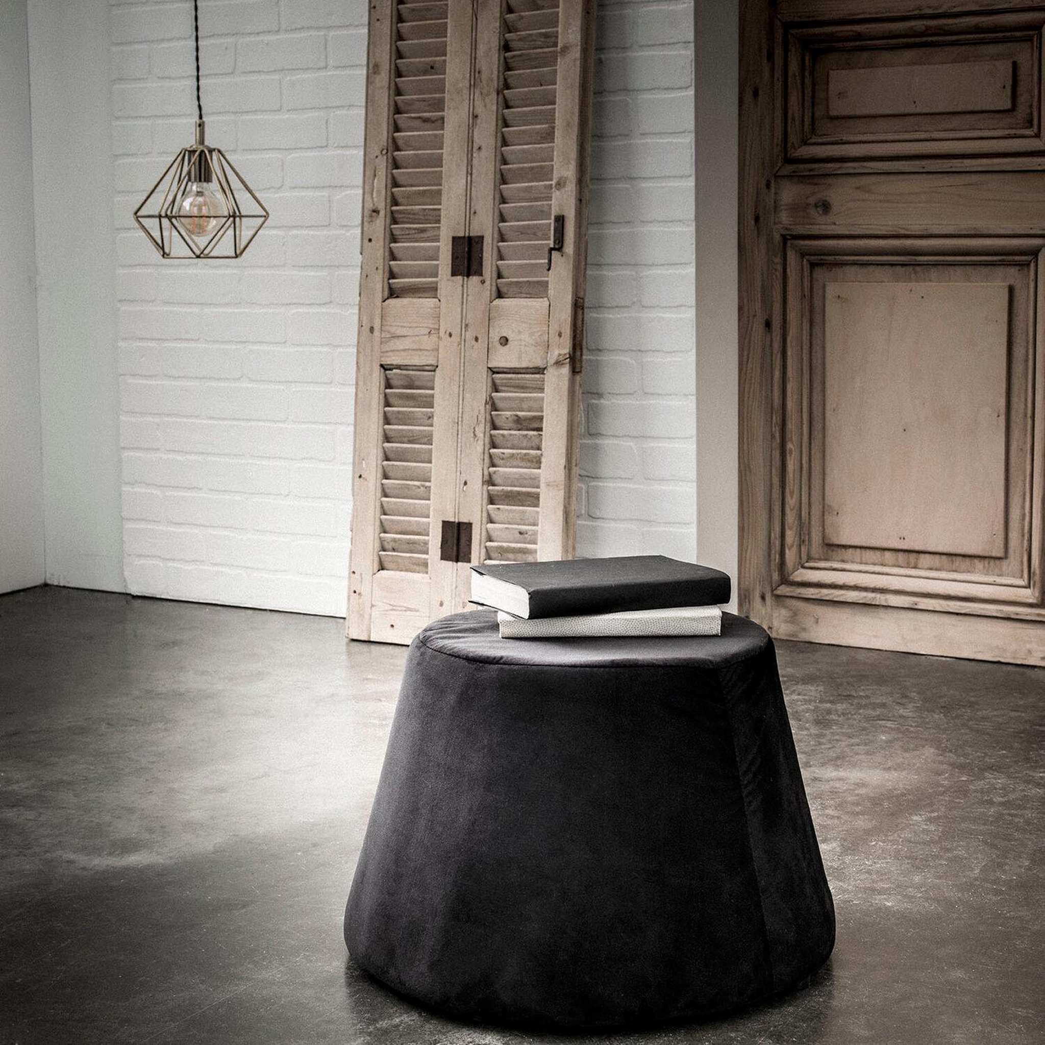 Home collection Pouf conique noir 100%polyester