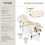 Voir la diapositive 6 : tectake Table de massage portable pliante à 3 zones largeur 60 cm et rembourrage de 5 cm beige