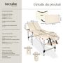 Voir la diapositive 6 : tectake Table de massage portable pliante à 3 zones largeur 60 cm et rembourrage de 5 cm beige