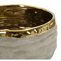 Voir la diapositive 3 : Paris Prix Lot de 2 Cache-Pots Bas  Lima  22cm Gris & Or