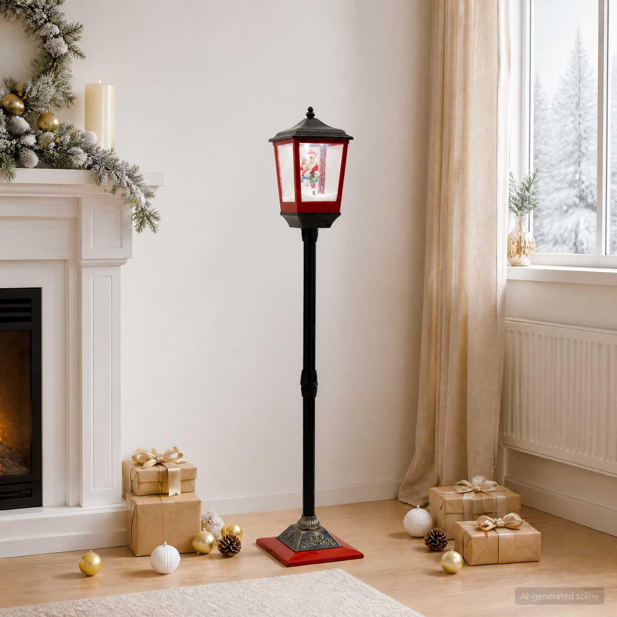 Voir la diapositive 2 : VIDAXL Lanterne de Noël ESPOO Blanc froid 26,5 x 26,5 x 146 cm