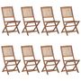 Voir la diapositive 2 : VIDAXL Chaises pliables de jardin lot de 8 avec coussins Bois d'acacia