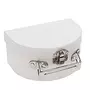 RICO DESIGN Petite valise en carton semi-circulaire blanche à décorer - 12 x 9 x 6 cm