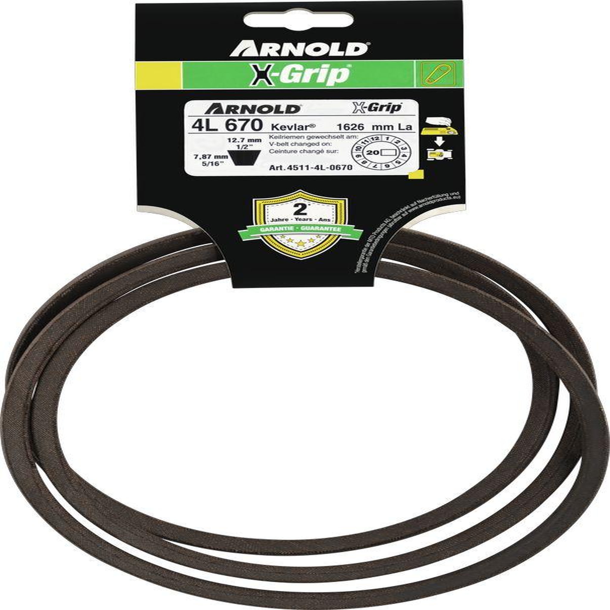 ARNOLD Courroie trapézoïdale x-grip v de type 4l670