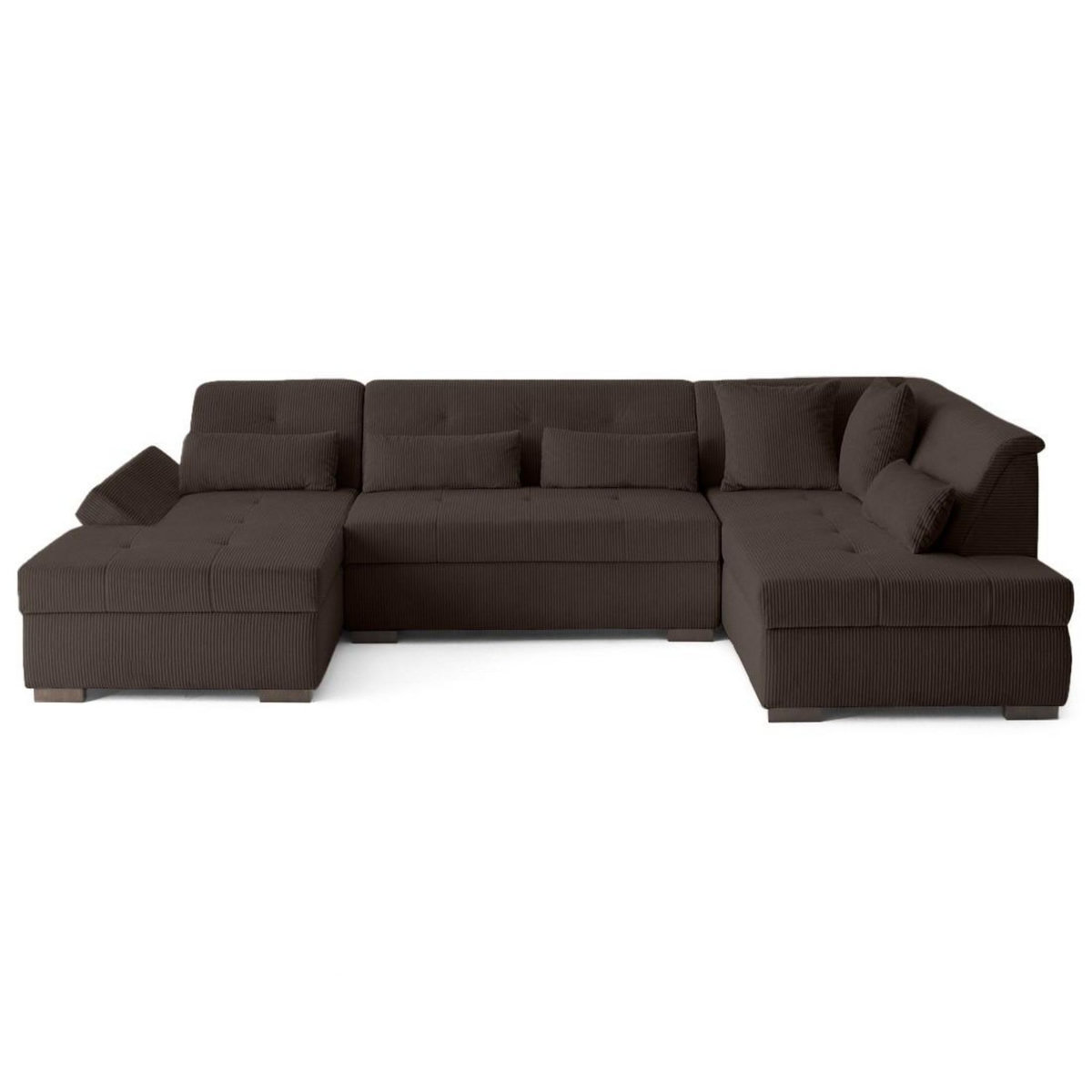 LISA DESIGN Vermont s - canapé panoramique d'angle droit 7 places en velours côtelé