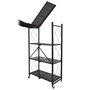 Voir la diapositive 5 : Paris Prix Étagère Pliable en Métal  4 Niveaux  127cm Noir