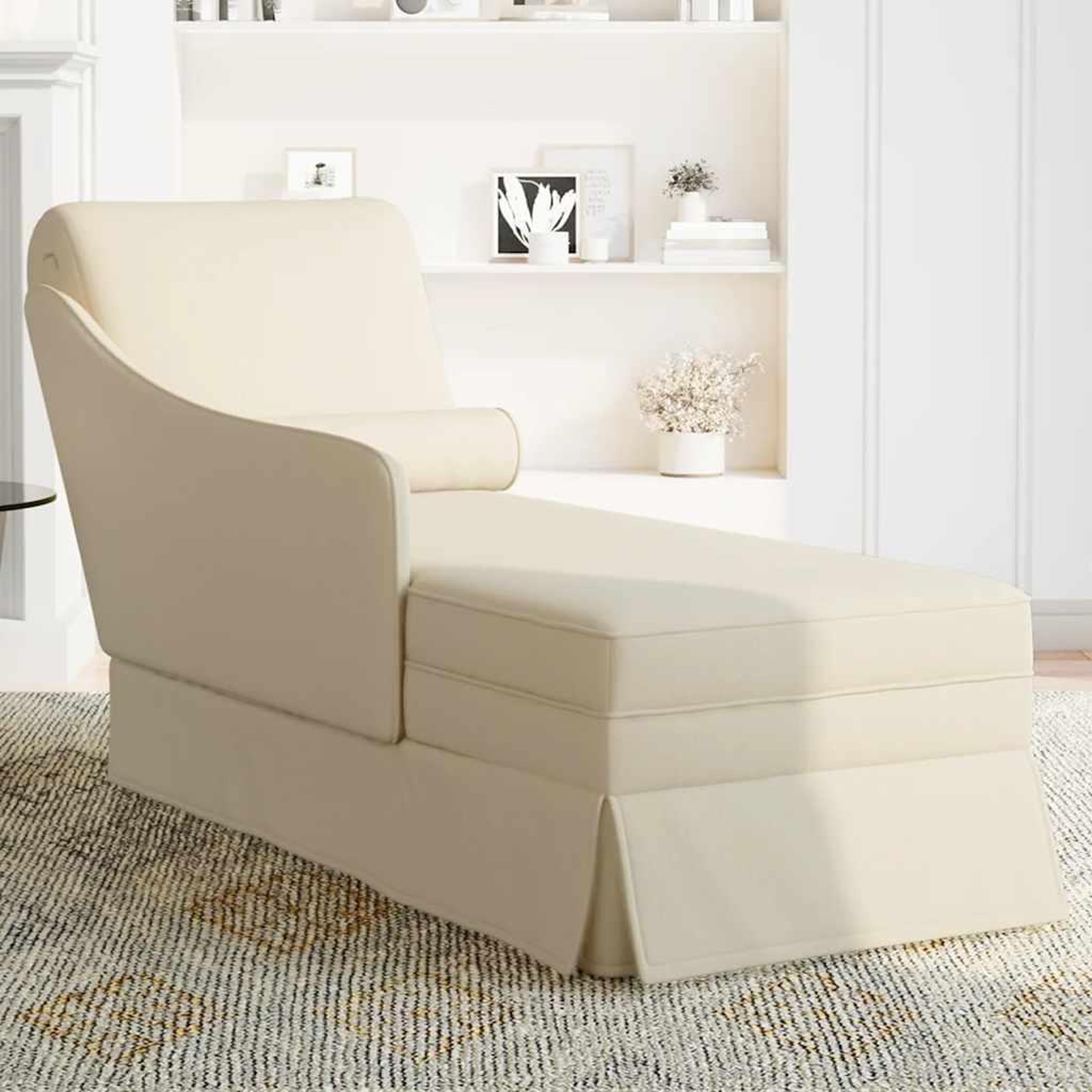 Voir la diapositive 3 : VIDAXL Fauteuil long avec traversin et accoudoir droit rose lin