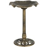 OUTSUNNY Bain d'oiseaux abreuvoir pour oiseaux mangeoire Ø 50 x 71H cm PP bronze antique