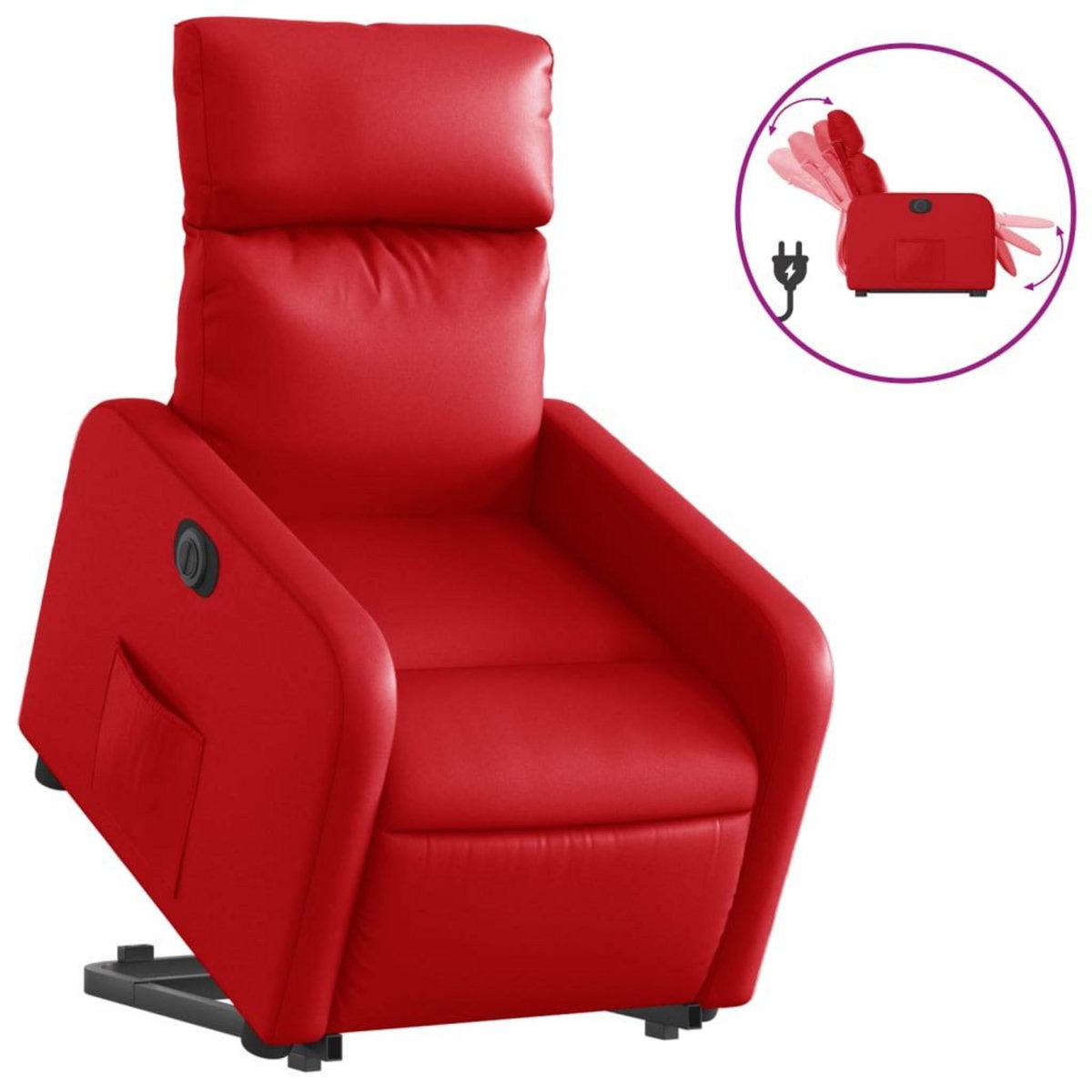 VIDAXL Fauteuil inclinable electrique rouge similicuir