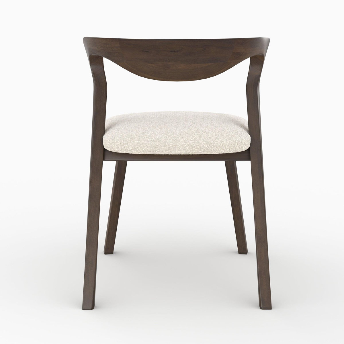 Rendez vous déco Chaise en bois d'hévéa foncé et tissu bouclé crème - Vega