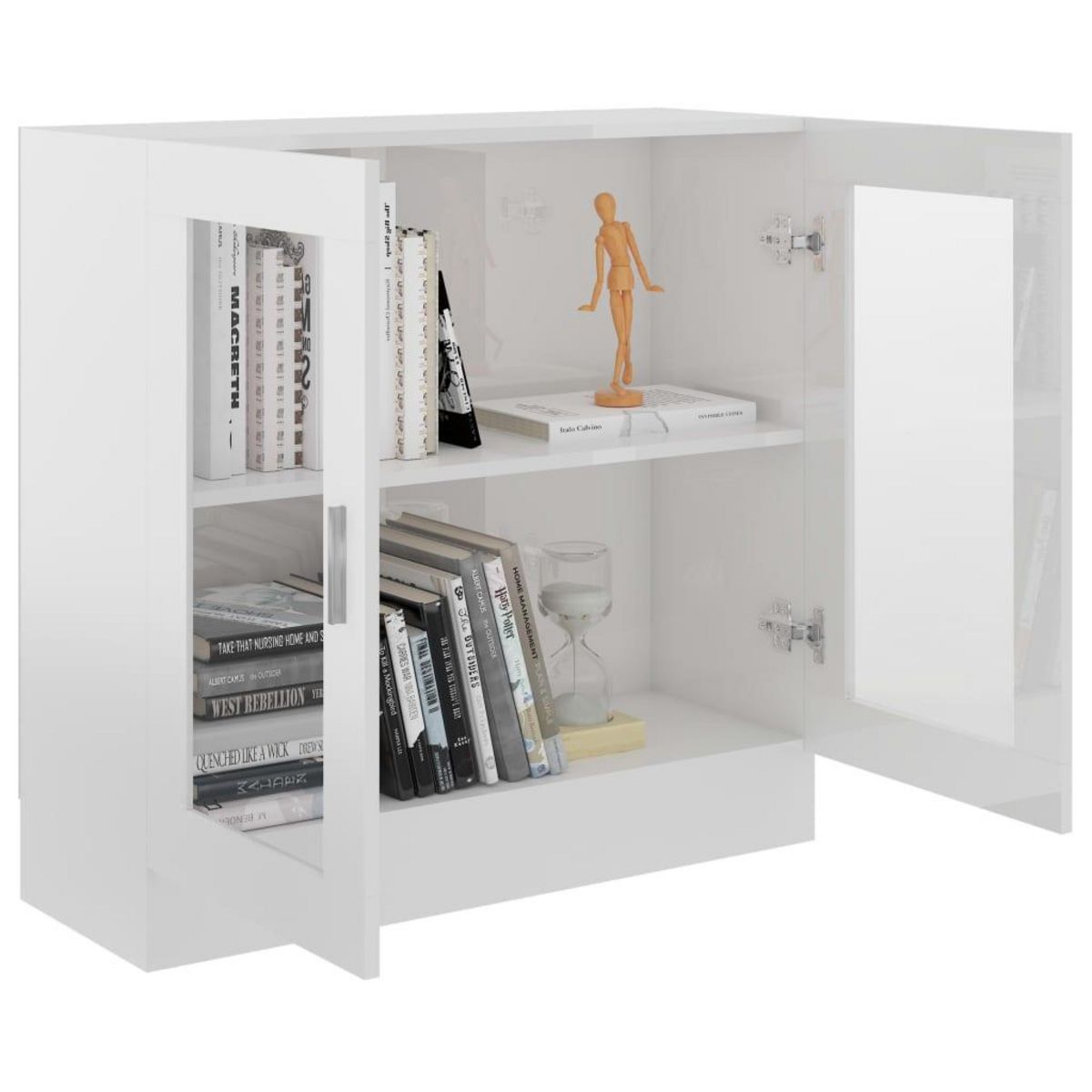 VIDAXL Armoire a vitrine Blanc brillant 82,5x30,5x80cm Bois ingenierie