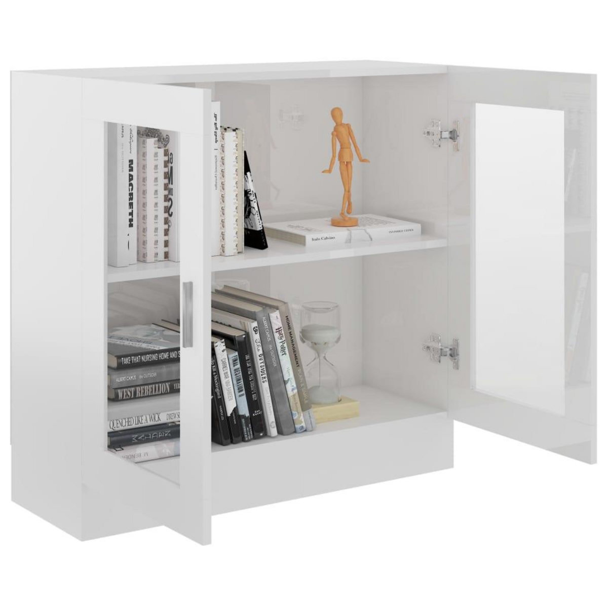 VIDAXL Armoire a vitrine Blanc brillant 82,5x30,5x80cm Bois ingenierie
