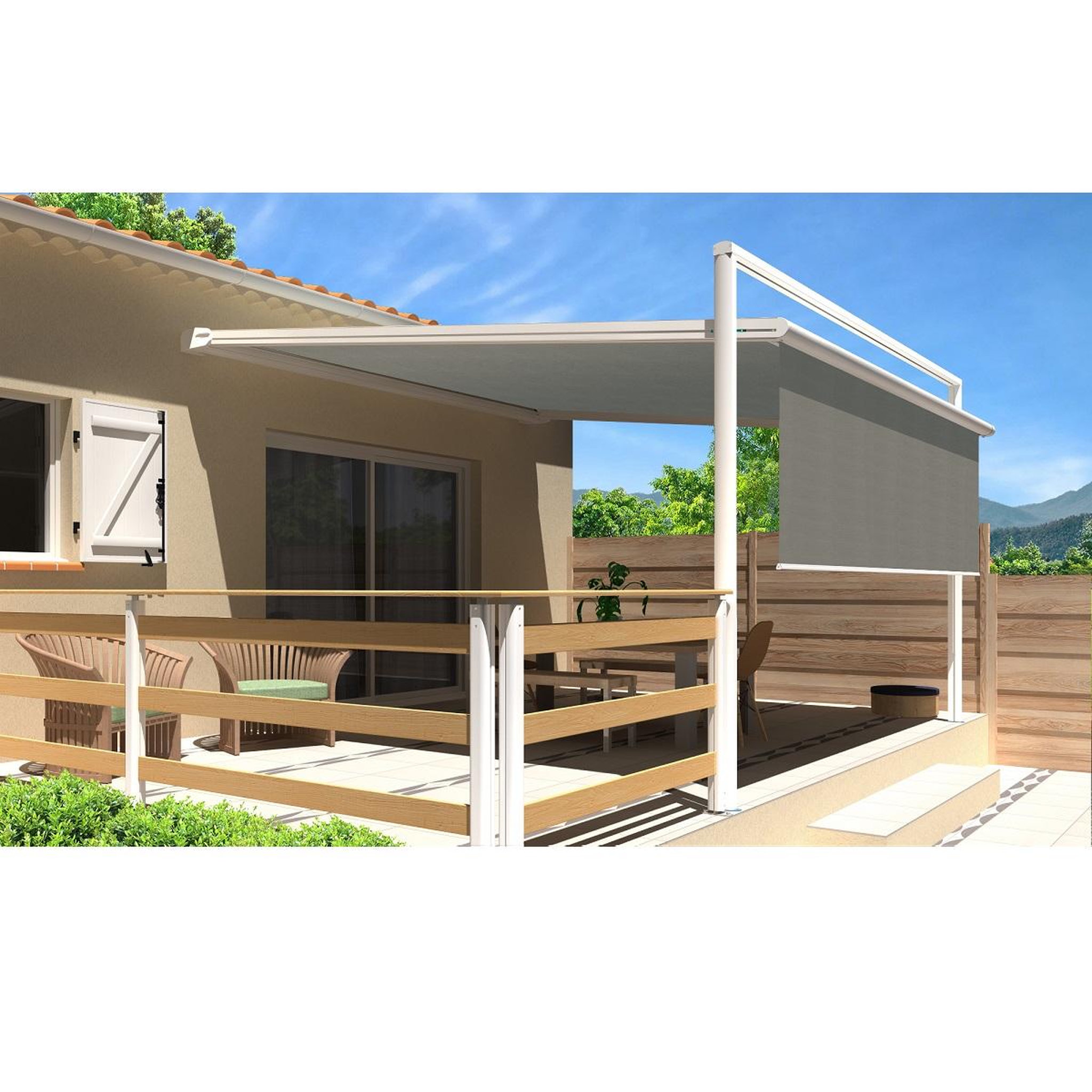 SUNSTYL Pergola blanche motorisée 4x4x2.5m MELODIE