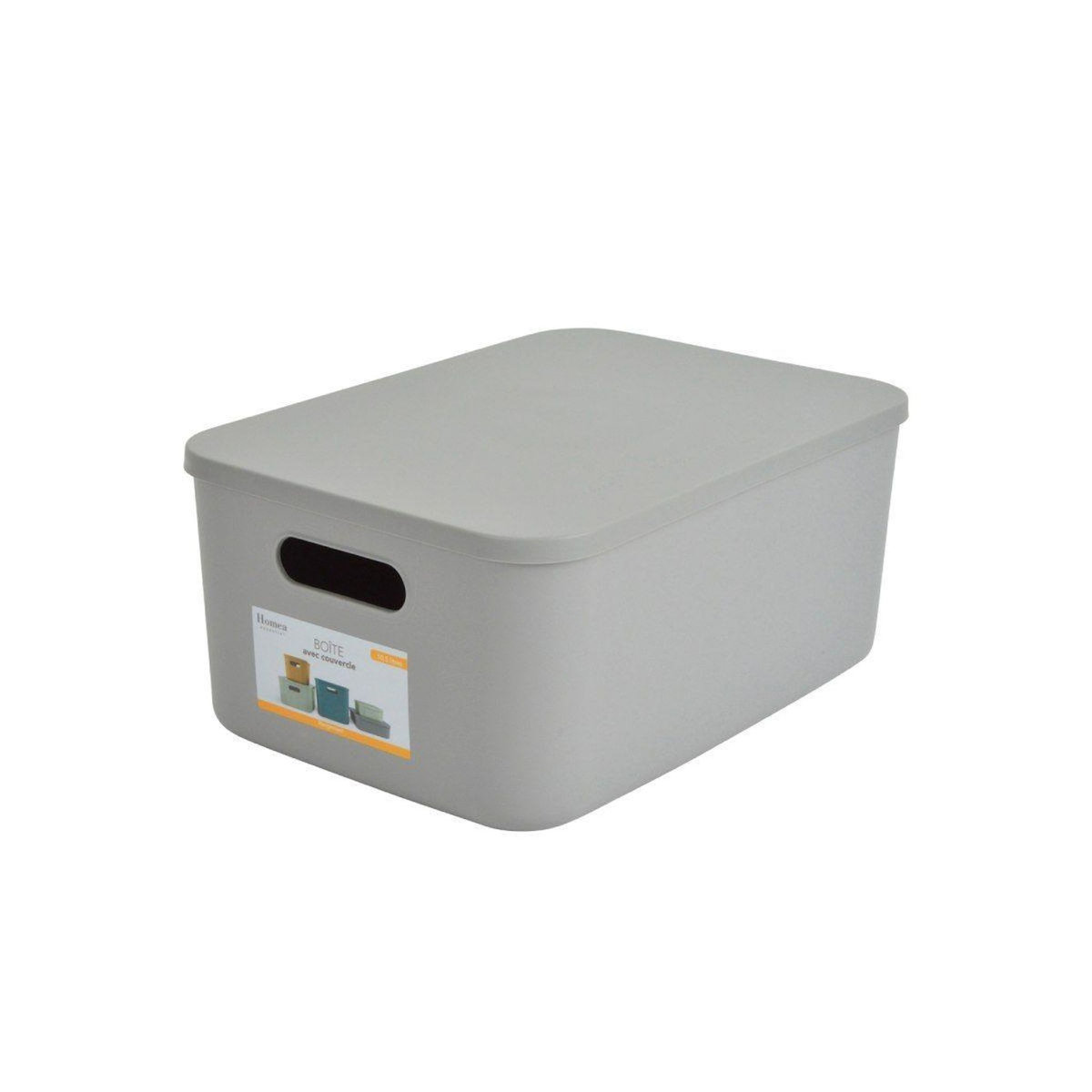 Paris Prix Boîte de Rangement Avec Couvercle  Iris  10,5L Gris