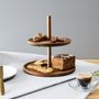 Voir la diapositive 2 : Paris Prix Présentoir 2 Étages en Bois  Acacia  25cm Naturel