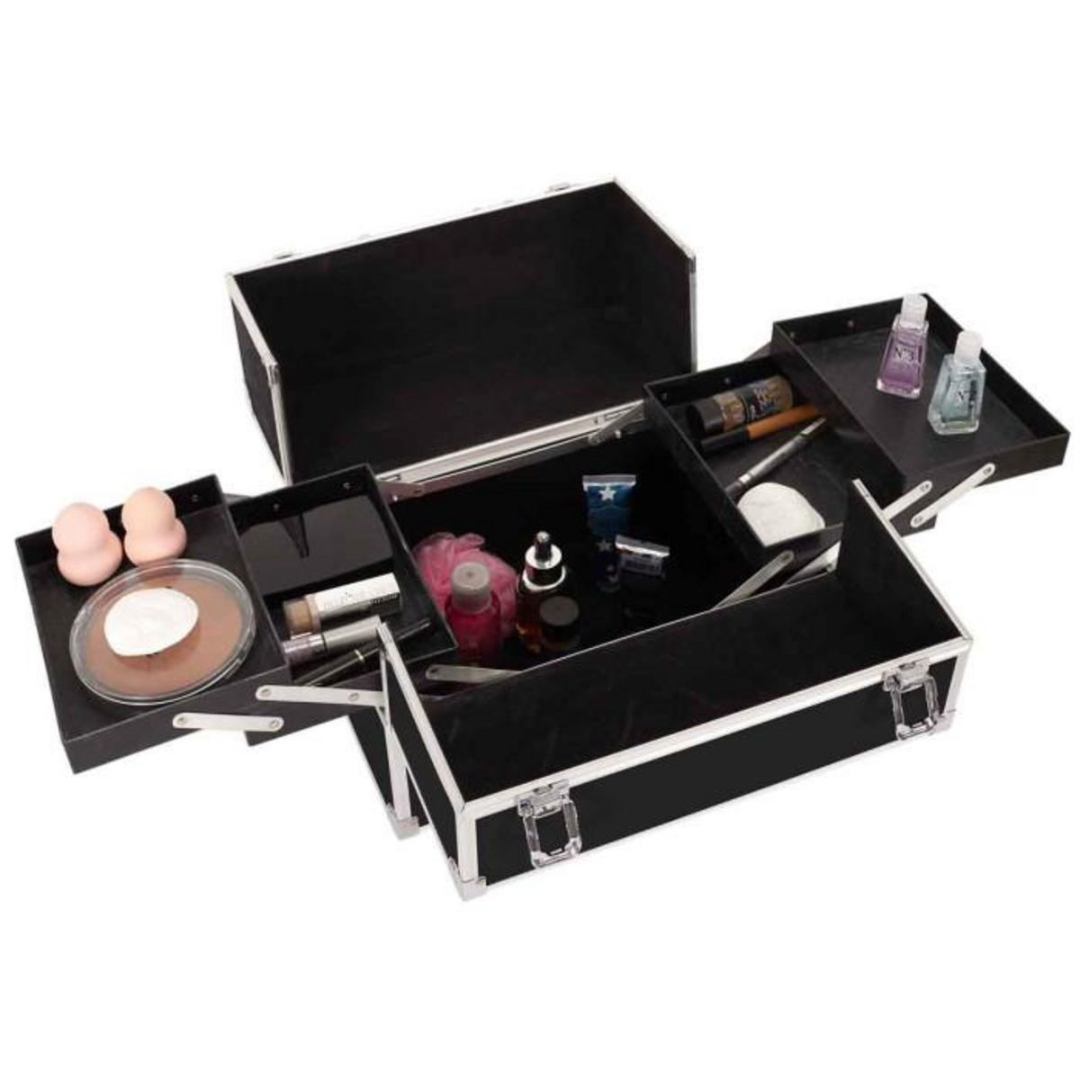 Paris Prix Mallette de Rangement Cosmétique  Vanity  32cm Noir