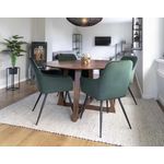 LISA DESIGN Solin - table à manger ronde - bois plaquage noyer - 4 personnes. Coloris disponibles : Marron