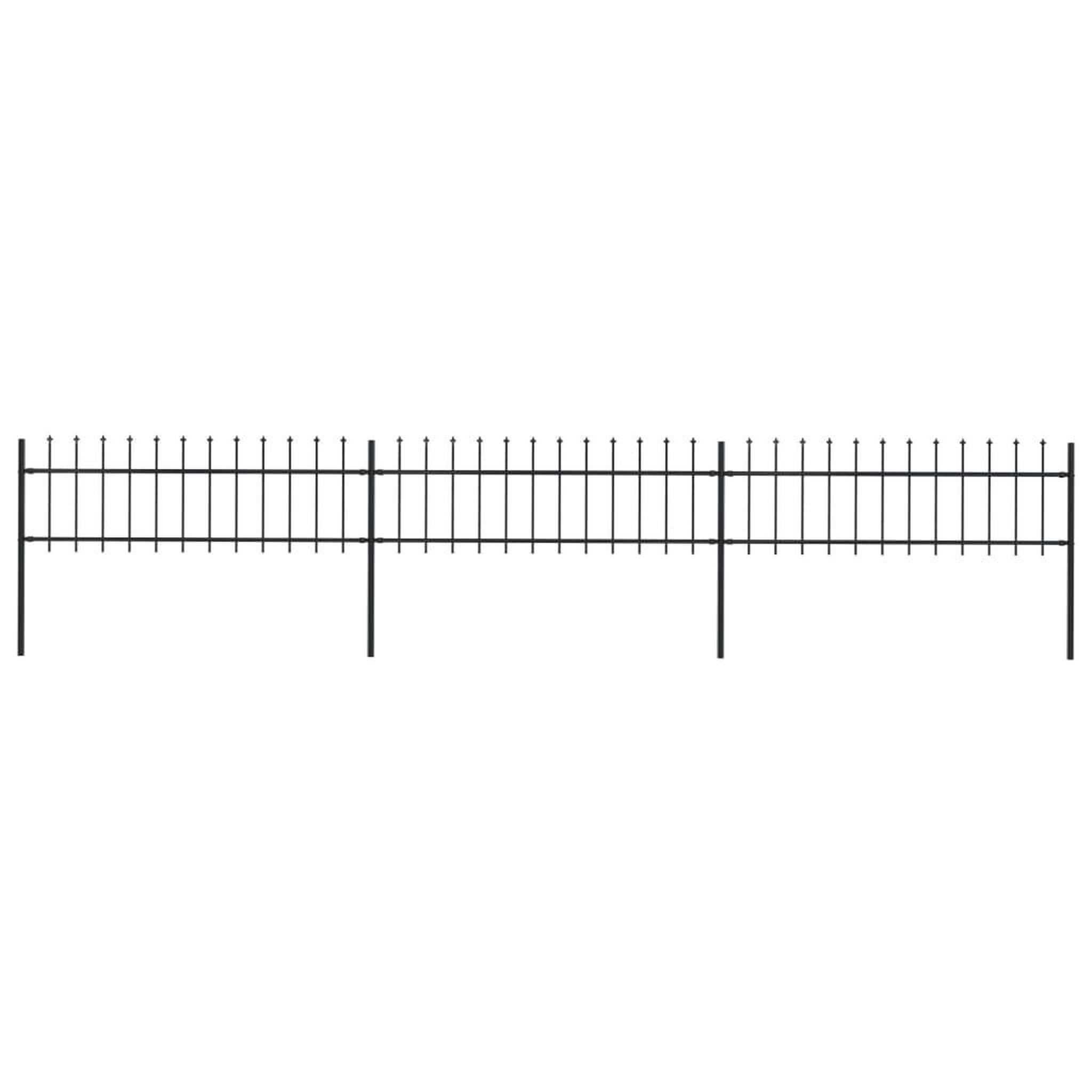 Voir la diapositive 1 : VIDAXL Cloture de jardin avec dessus en lance Acier 5,1 x 0,6 m Noir
