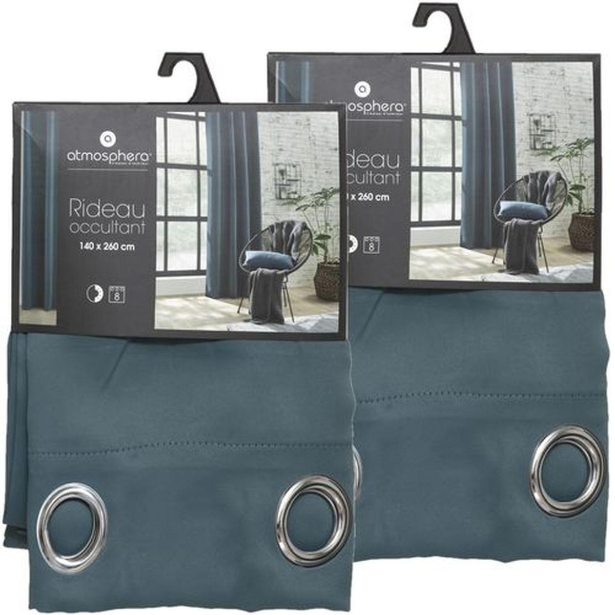 TOILINUX Lot de 2 Rideaux occultants Louisa