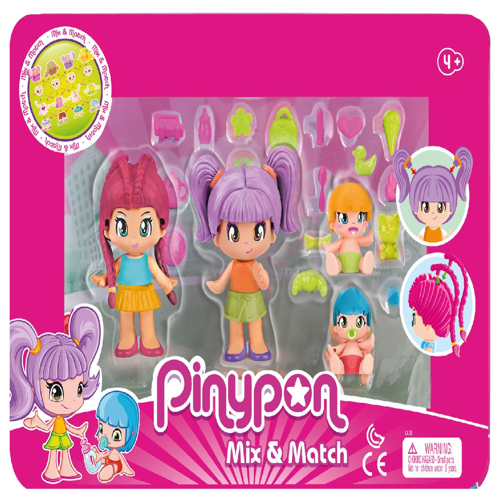 Voir la diapositive 1 : GP TOYS Coffret 4 figurines Pinypon City