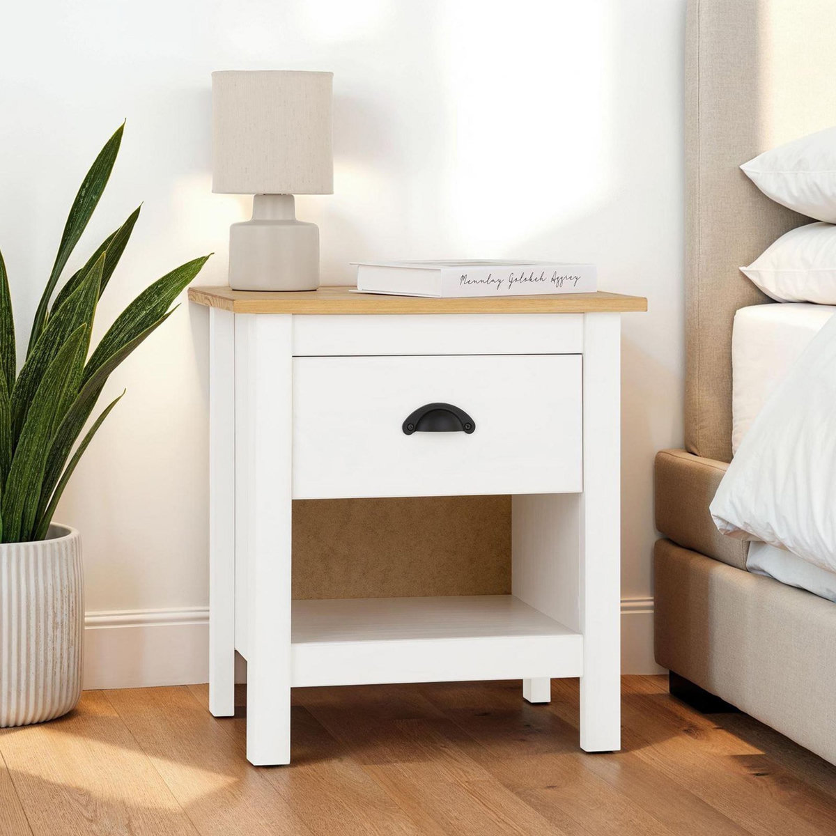 IDIMEX Table de chevet TILLY H 50 cm en bois massif