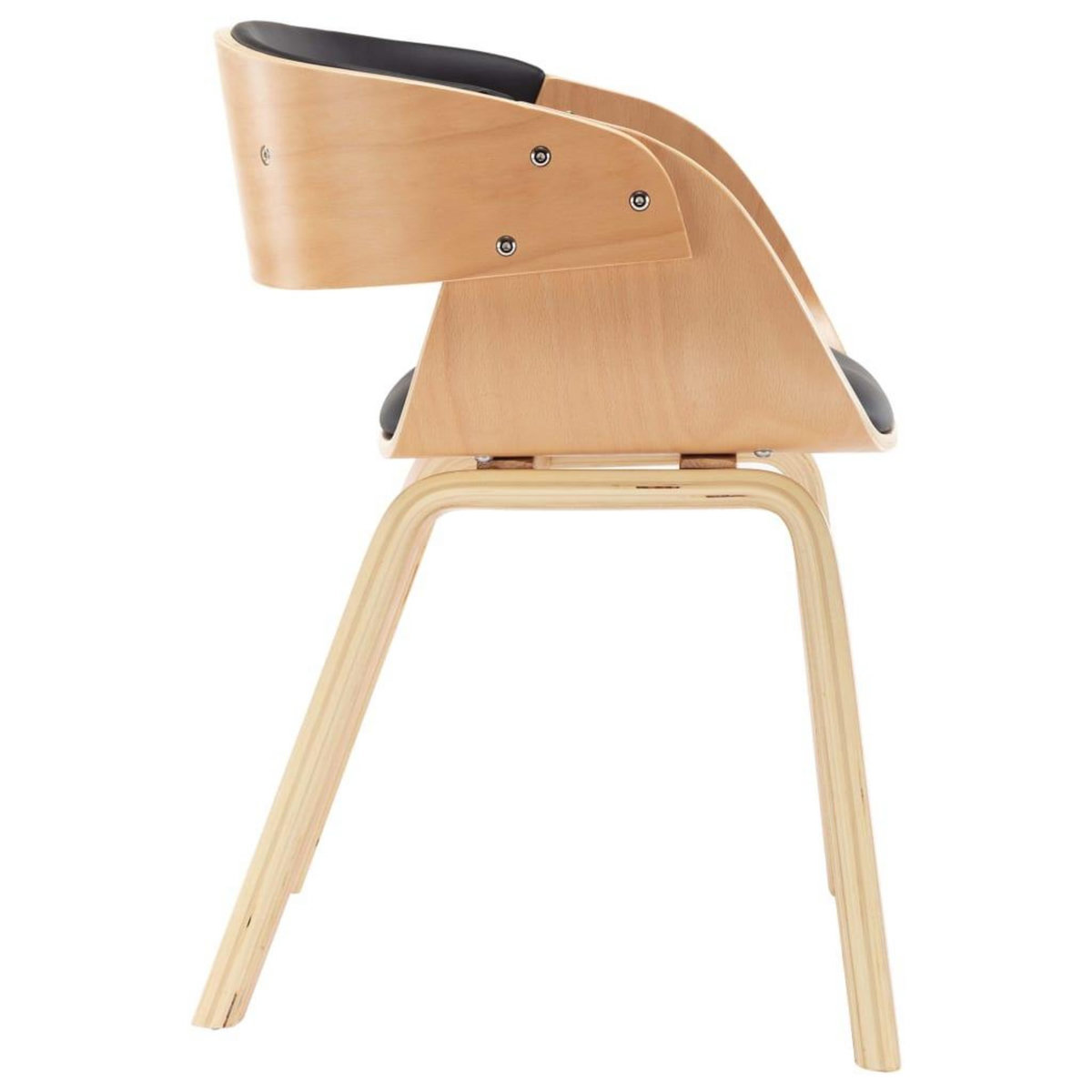 VIDAXL Chaise de salle a manger noir bois courbe et similicuir