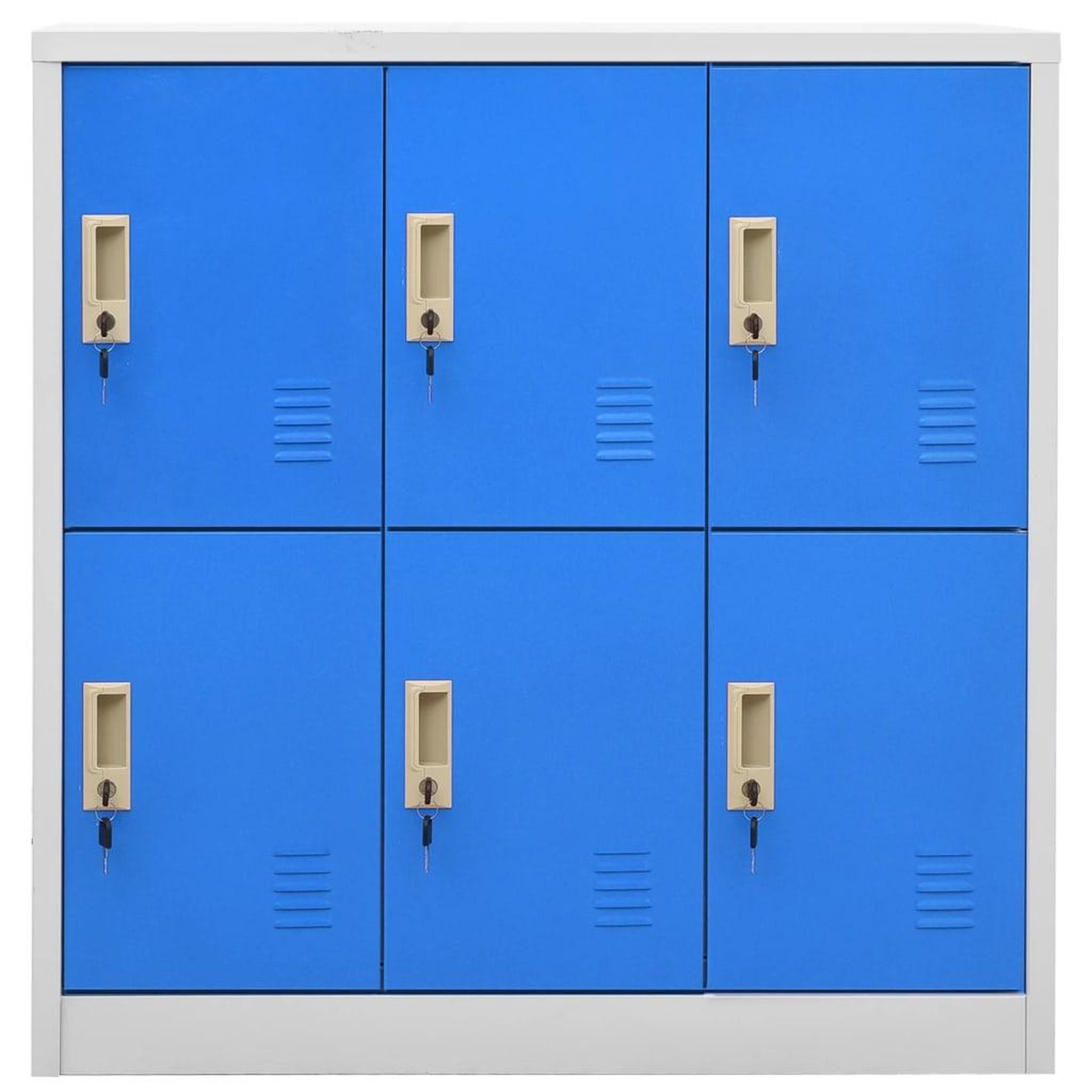 Voir la diapositive 2 : VIDAXL Armoire a casiers Gris clair et bleu 90x45x92,5 cm Acier