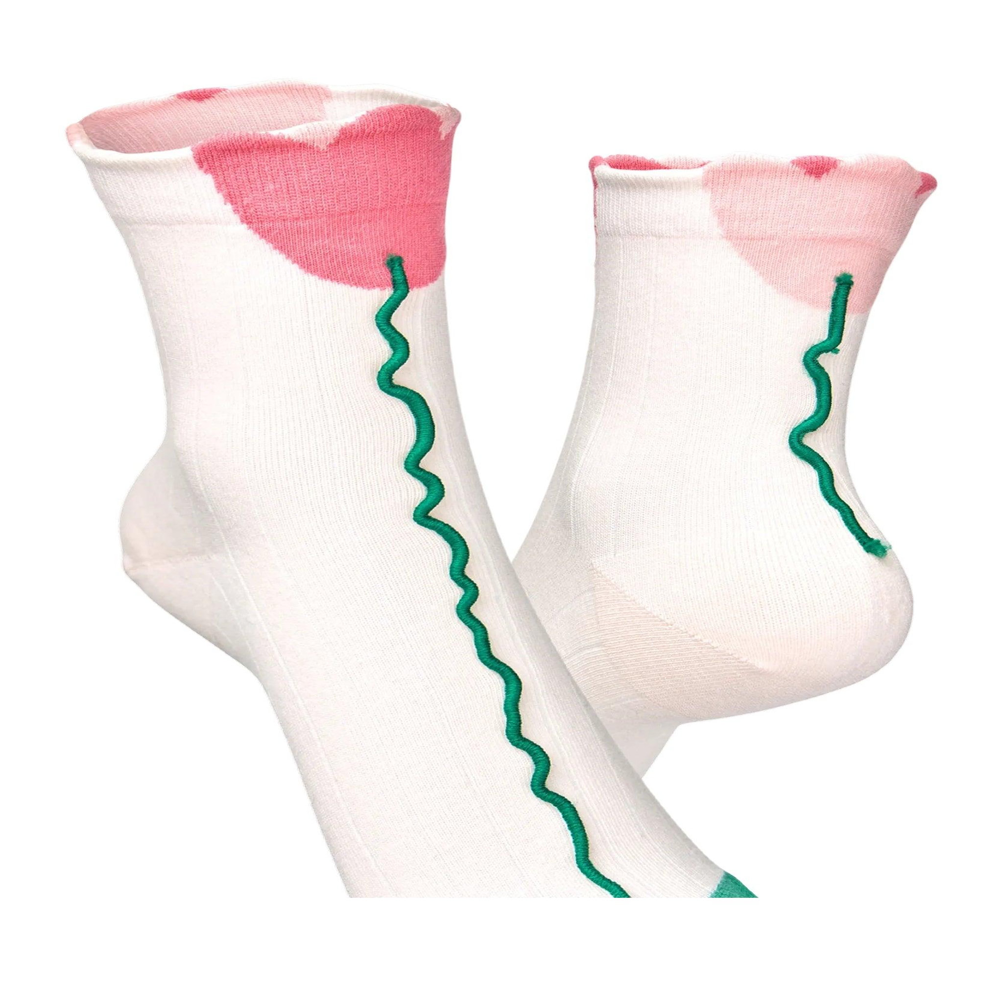 Voir la diapositive 2 : DEDOLES Chaussettes courtes cutecore tulipes