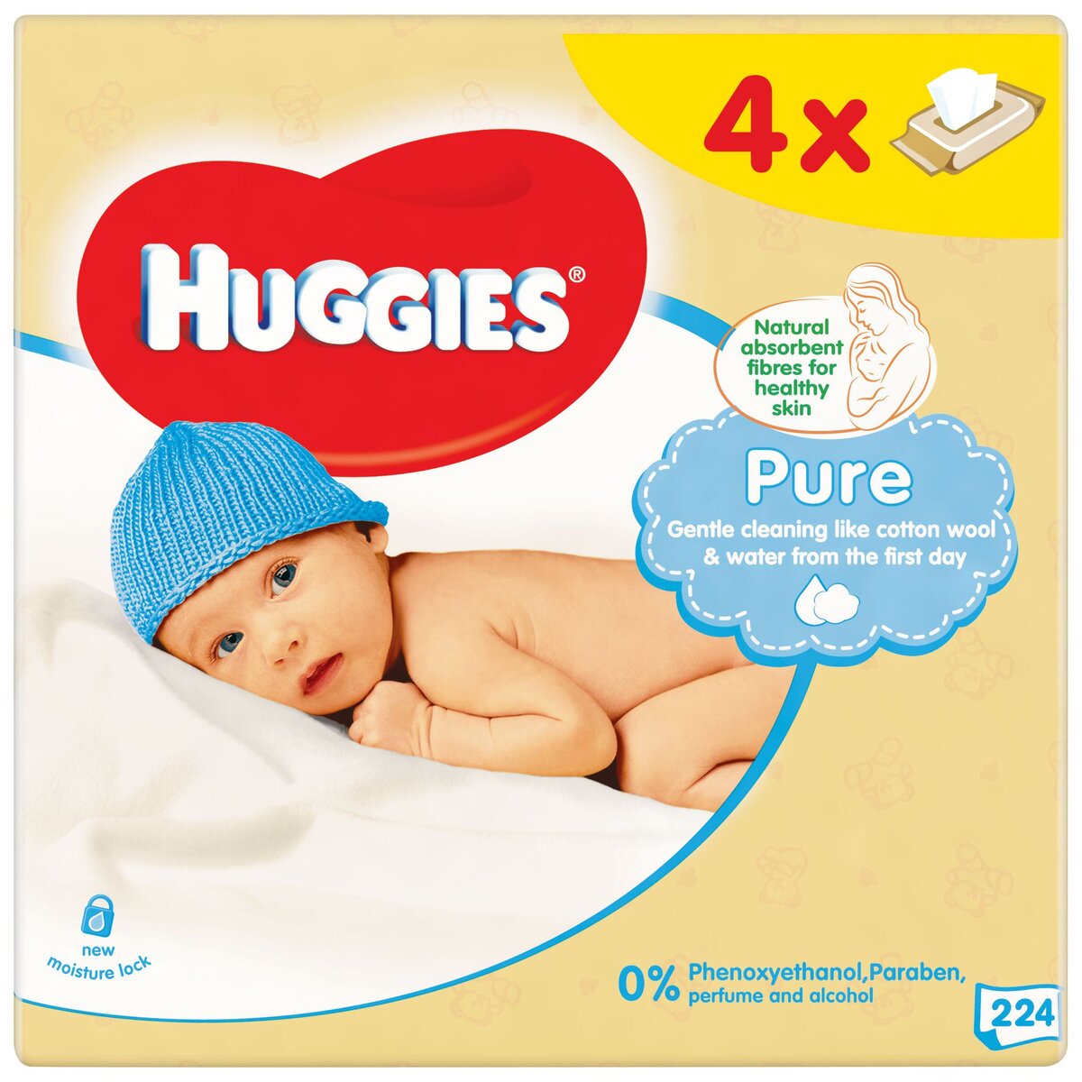 HUGGIES Pack Lingettes Pure 8 paquets de 56 lingettes