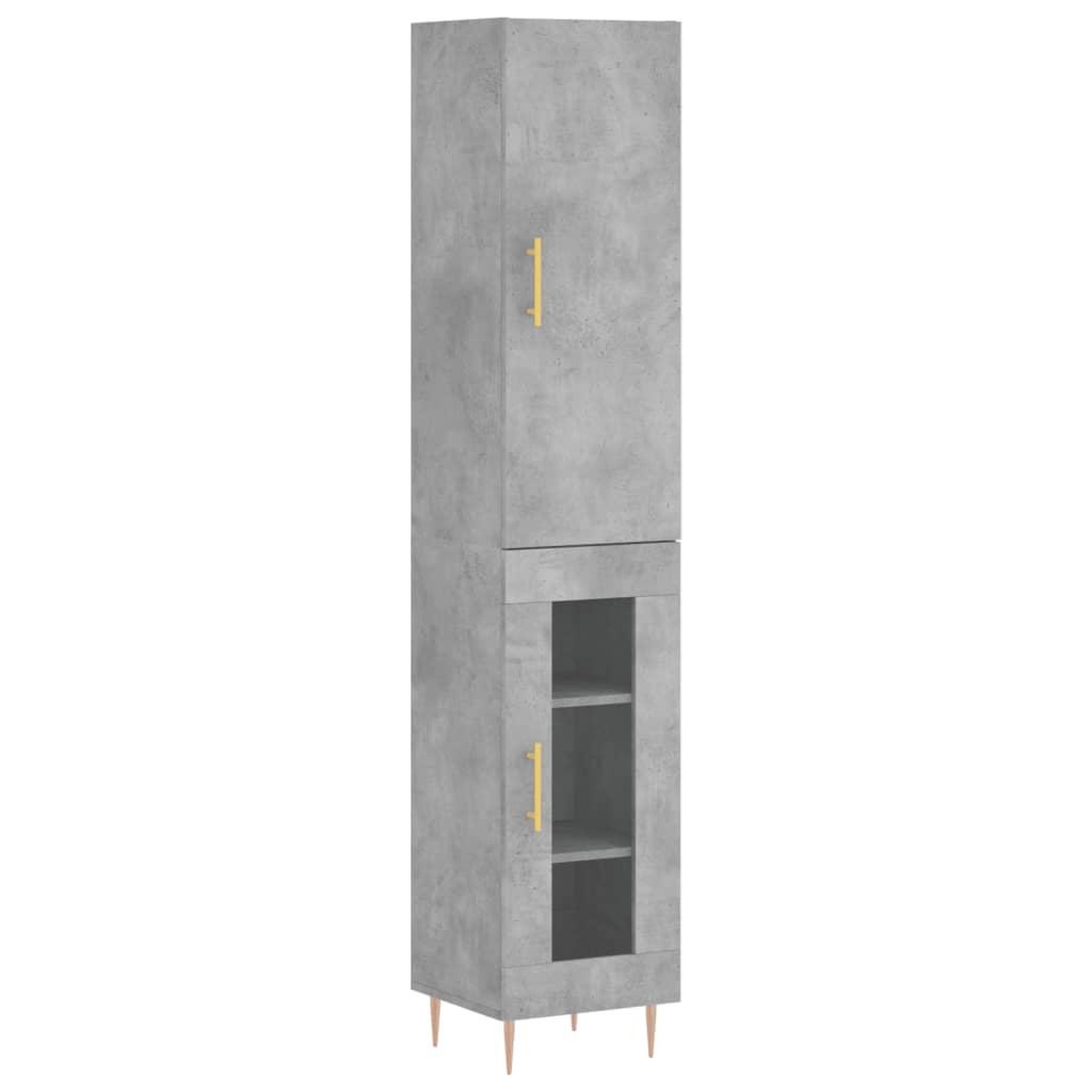 Voir la diapositive 2 : VIDAXL Buffet haut Gris beton 34,5x34x180 cm Bois d'ingenierie