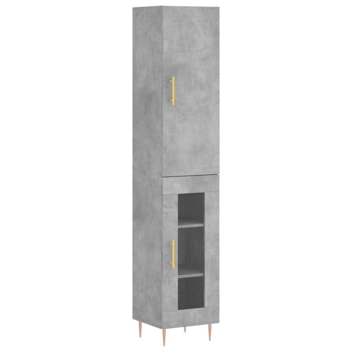 VIDAXL Buffet haut Gris beton 34,5x34x180 cm Bois d'ingenierie