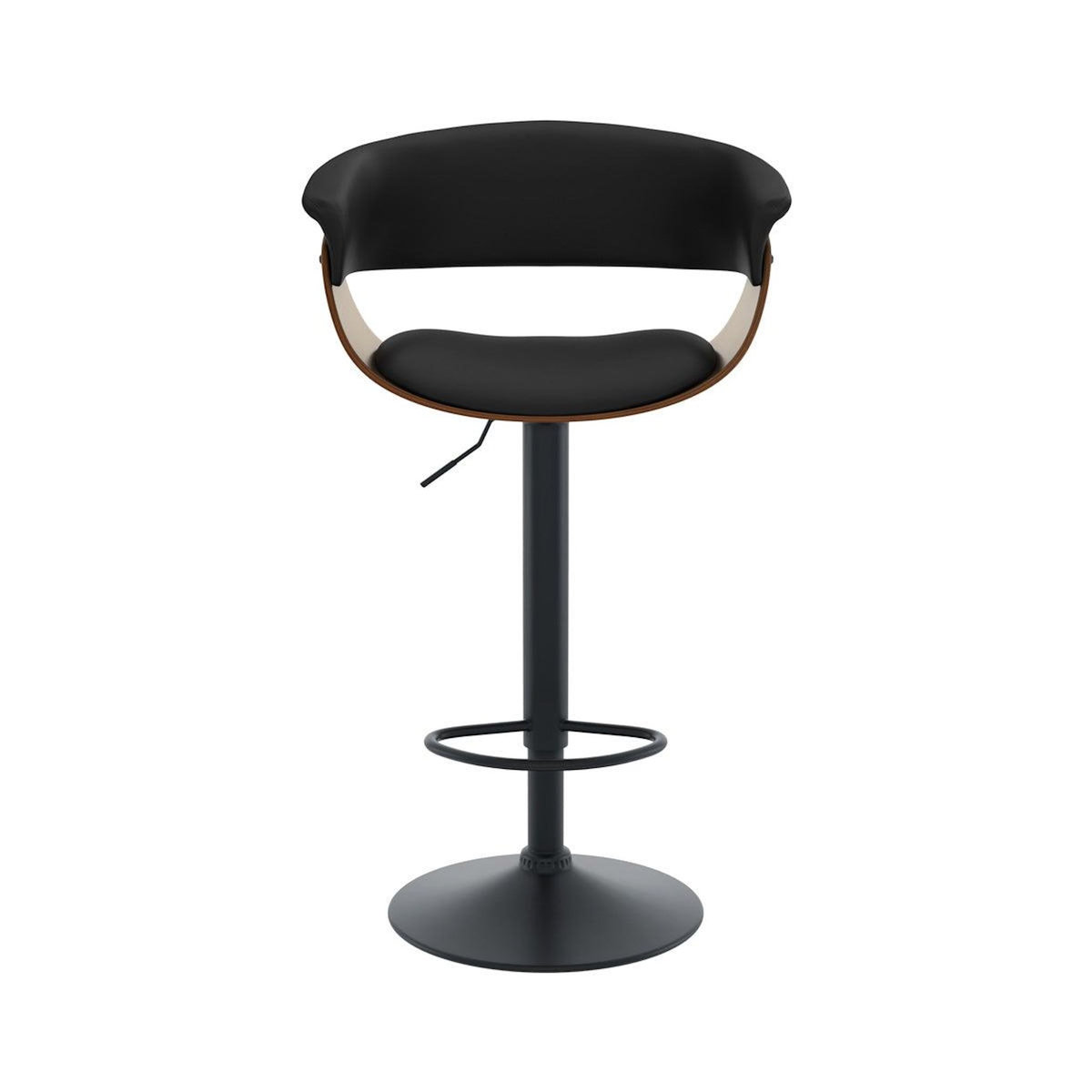 Rendez vous déco Chaise de bar réglable et pivotante 59/81 cm en cuir synthétique noir-Basile