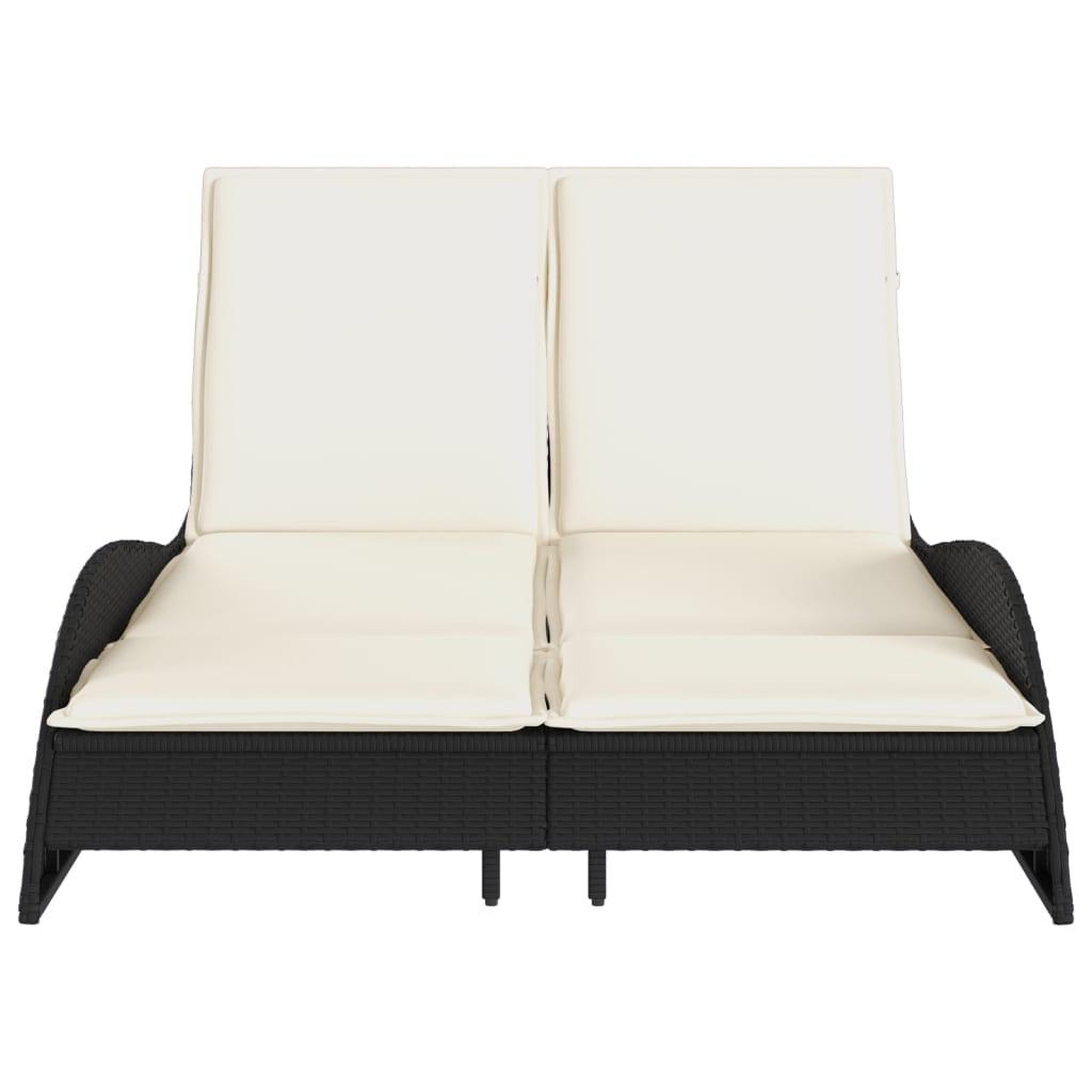 Voir la diapositive 4 : VIDAXL Chaise longue avec coussins noir 114x205x73 cm resine tressee