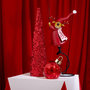 Voir la diapositive 3 : Paris Prix Déco Cône de Noël  Sequins  46cm Rouge