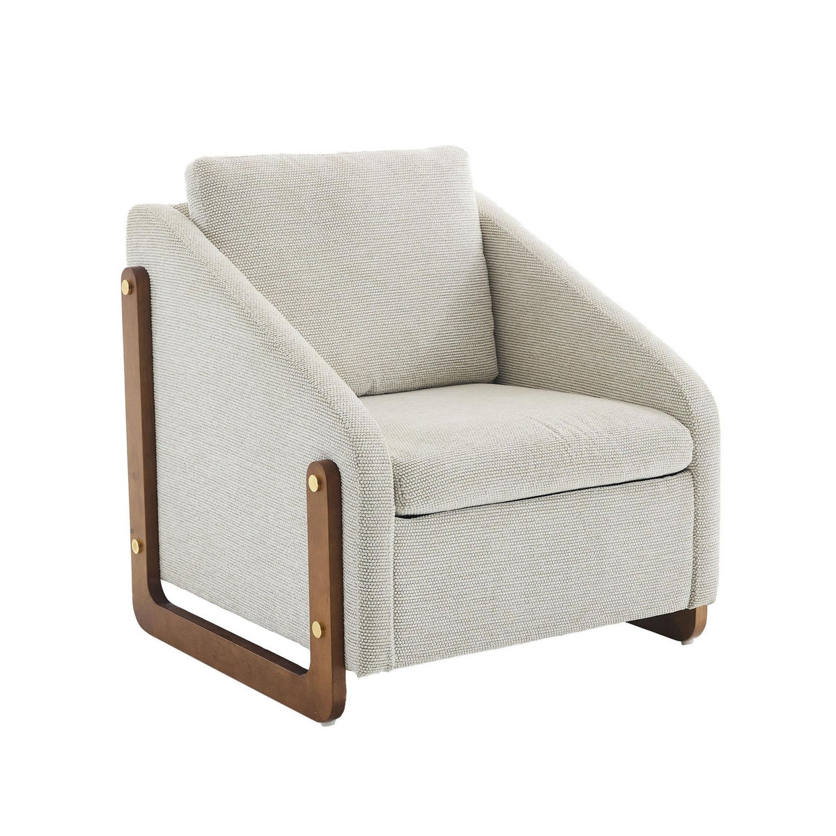 MERAX Fauteuil Fixe Chenille Beige