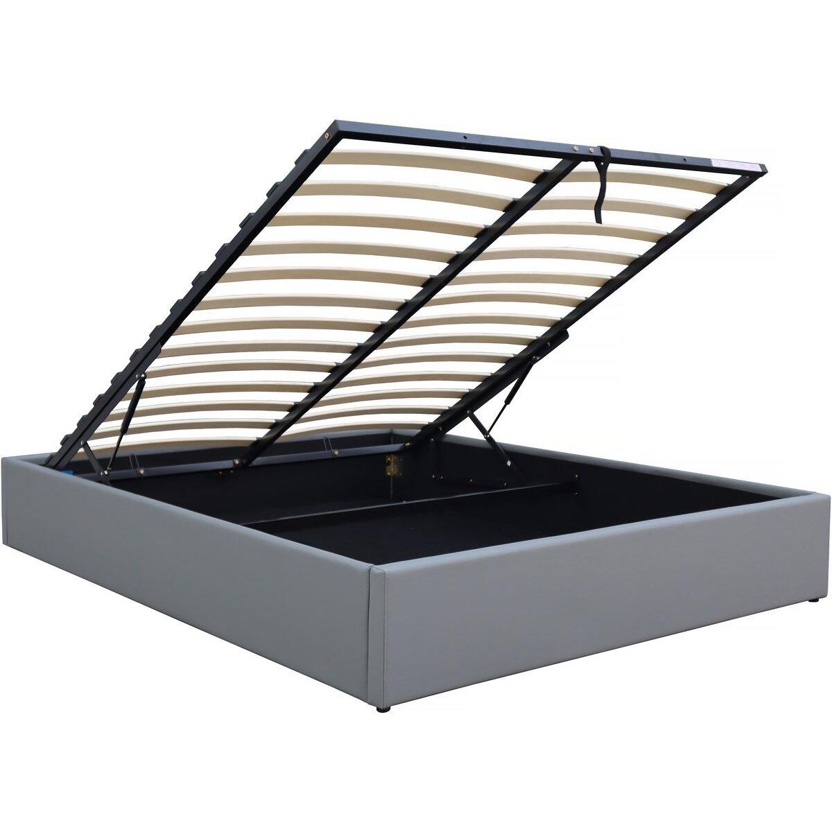 Habitat et Jardin Lit double en PVC avec coffre  Ava  - 140 x 190 cm - Gris