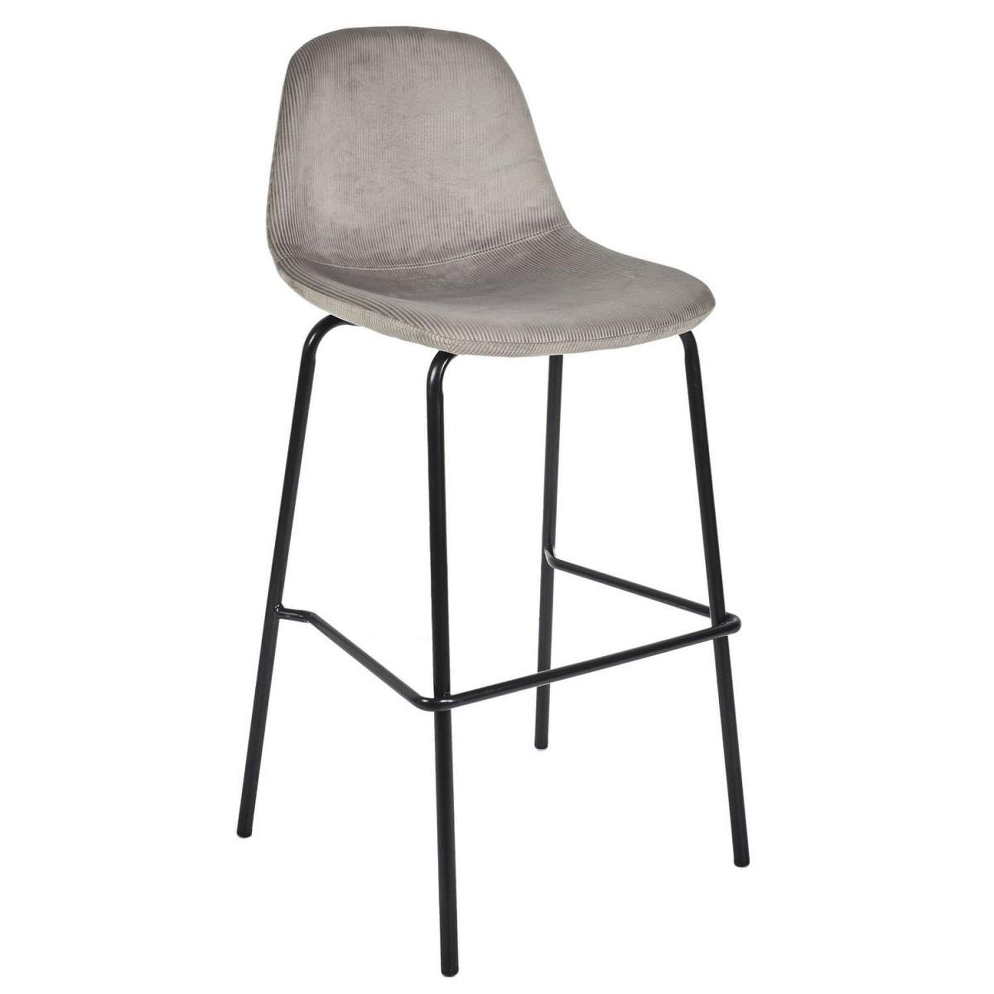 Voir la diapositive 2 : The Home Deco Factory Lot de 2 chaises de bar velours  giulia  100cm gris