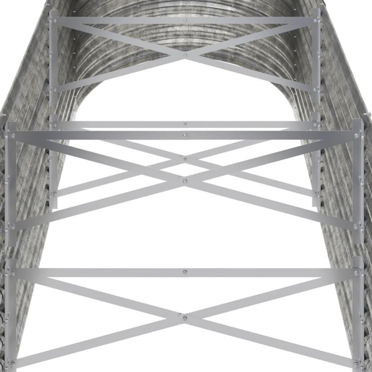 VIDAXL Lit sureleve de jardin Acier galvanise Argente