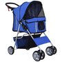 Voir la diapositive 1 : PAWHUT Poussette buggy pliable animaux chariot pliant chien chat porte-gobelet panier de rangement inclus roues avec frein tissu 600D Oxford métal bleu